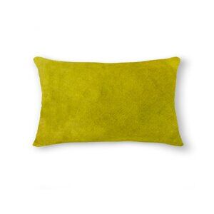 Natural Home Decor Torino Cowhide Pillow | 1-Piece | Yellow | 12"x20"